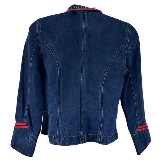 Vintage Ralph Lauren Double Breasted Denim Jacket Petite Equestrian Preppy - Picture 2 of 10